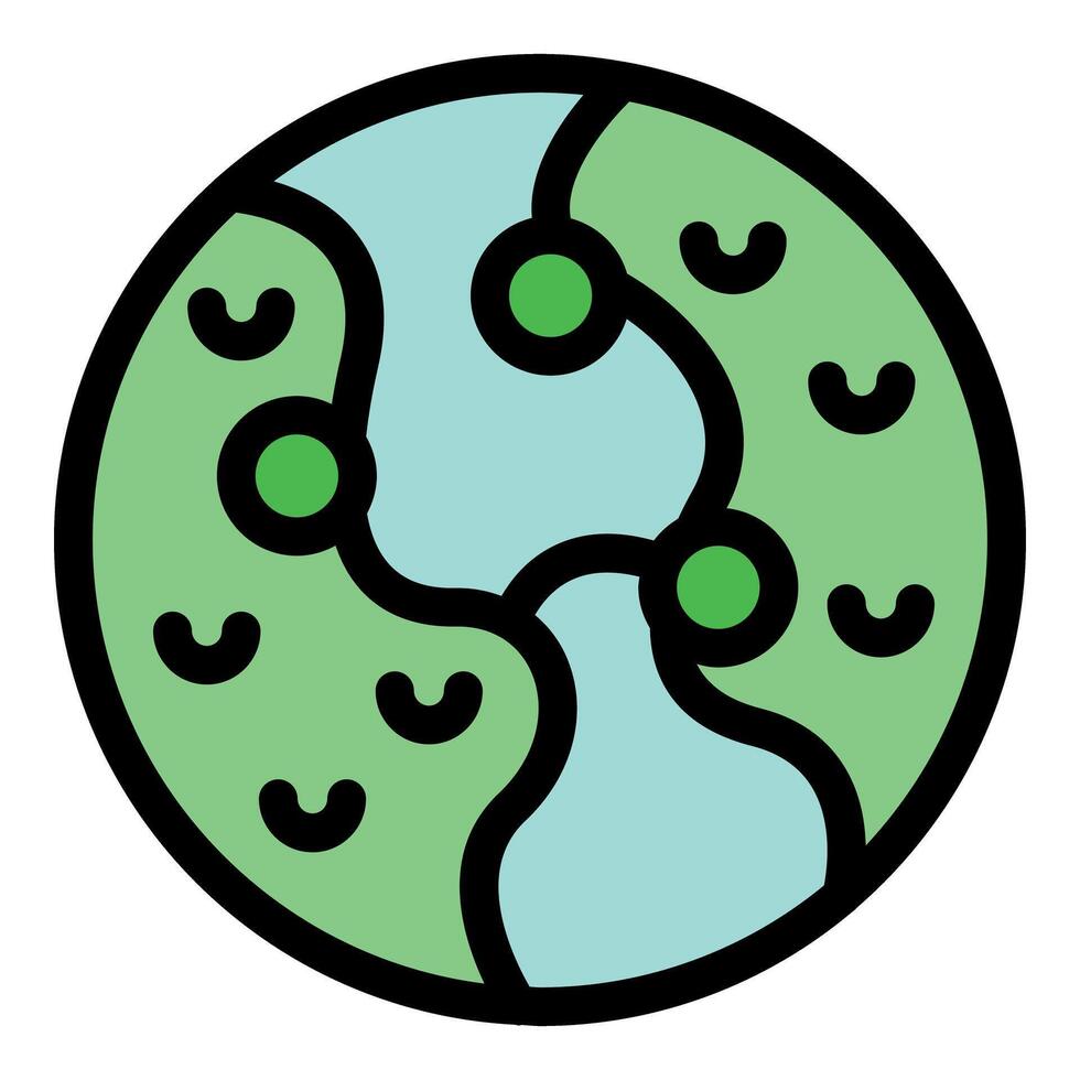 Green planet earth showing interconnected global network vector