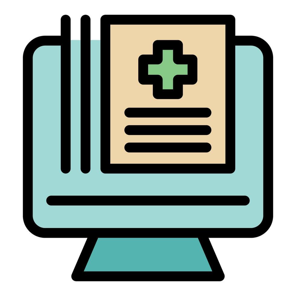 Online healthcare document displaying medical information on computer screen vector