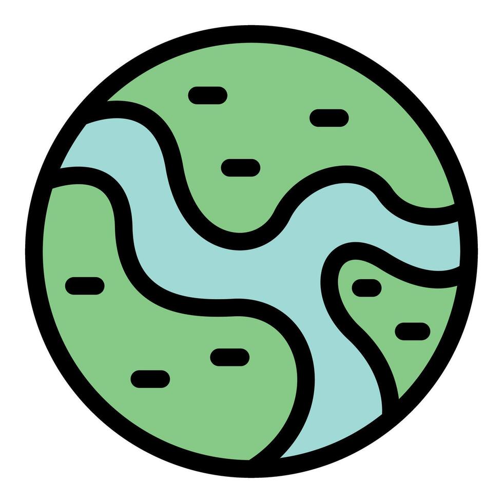 Green planet earth showing rivers and continents vector