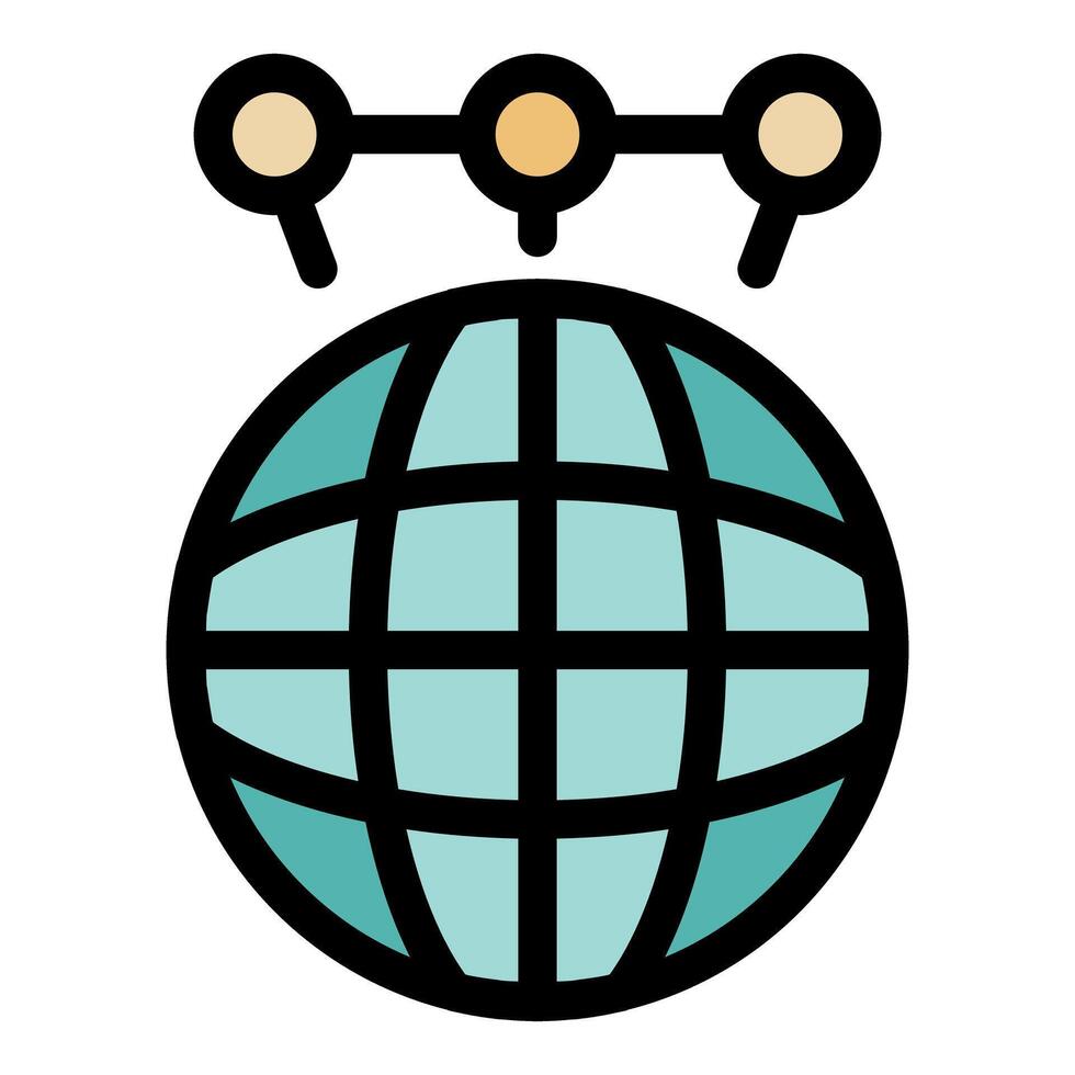 Global network connecting the world through digital communication vector