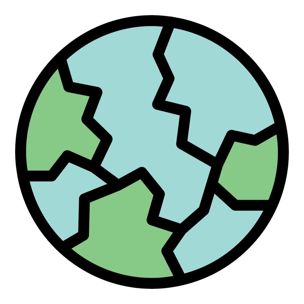 Earth globe breaking apart, representing global issues and environmental challenges vector