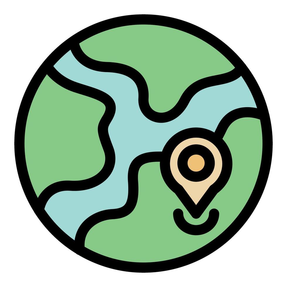 Cartoon earth with gps icon showing global positioning vector