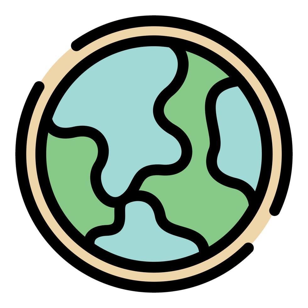 Planet earth globe showing green continents and blue oceans, environment and ecology concept vector