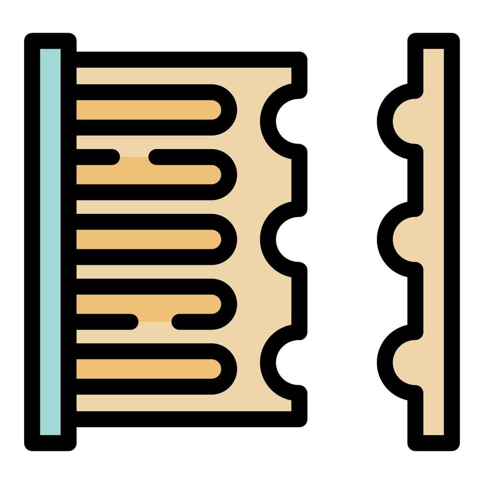 Car air filter being inspected showing honeycomb pattern and side view vector