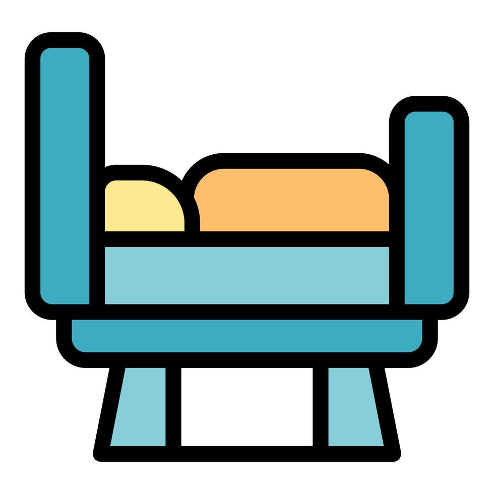 Baby crib icon representing newborn care and sleep vector