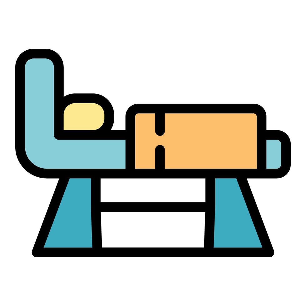 Patient lying in hospital bed resting and recovering after surgery vector