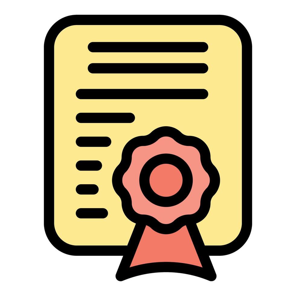 Official document with a red ribbon and seal representing certification vector