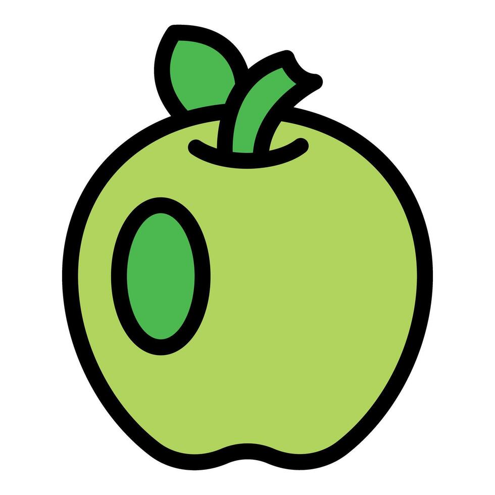 Green apple showing number zero, nutrition and educational concept vector