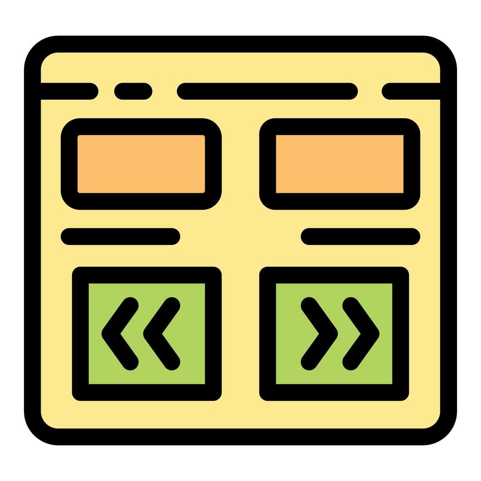 Web page showing navigation buttons for browsing content vector