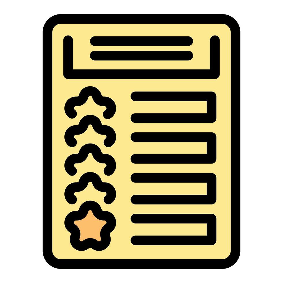 Customer evaluating product quality with star rating system on checklist vector