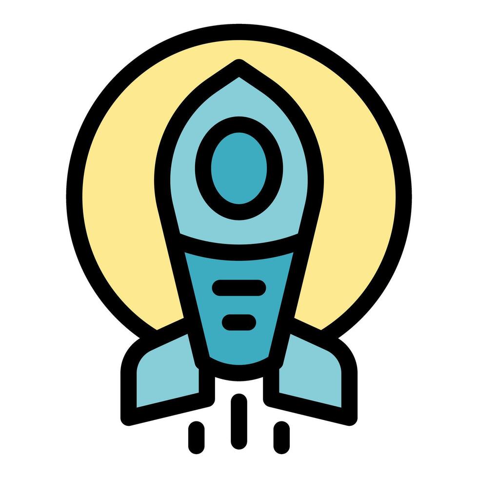 Rocket launching from earth, exploring new horizons in space travel vector
