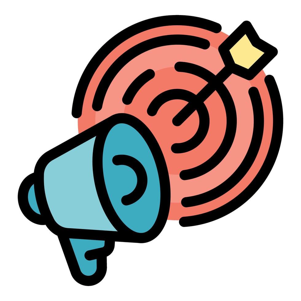 Megaphone targeting marketing goal with accuracy and precision vector