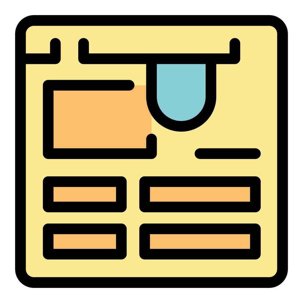 Web design project with hanging bookmark icon, streamlining online navigation and user experience vector