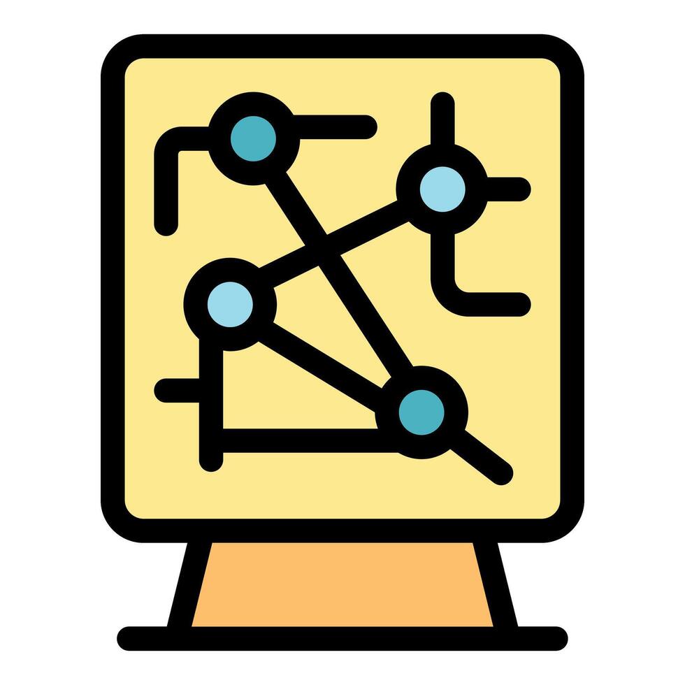 Electronic scheme representing connections on interactive whiteboard vector