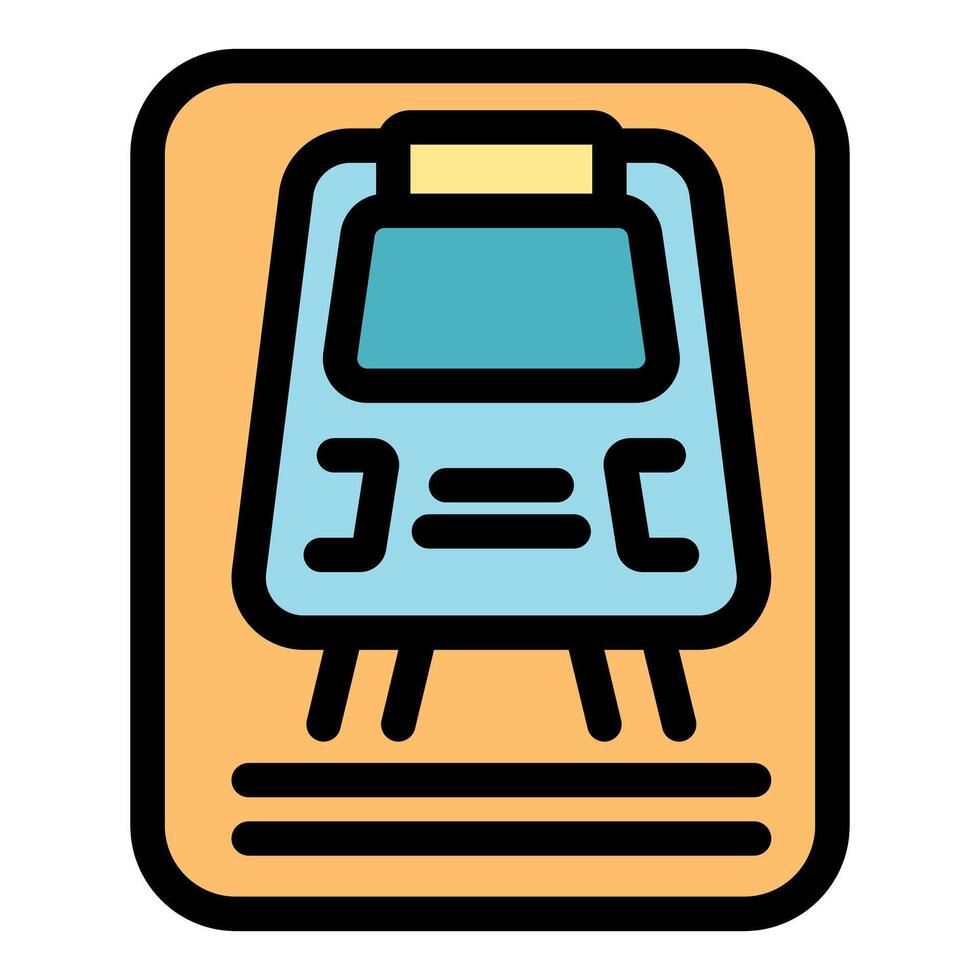 Train is arriving at station platform, public transport icon vector