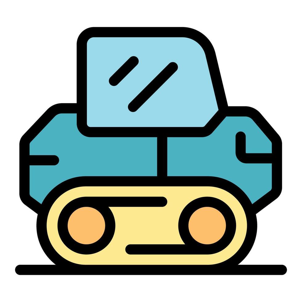Futuristic crawler tractor moving on continuous track vector