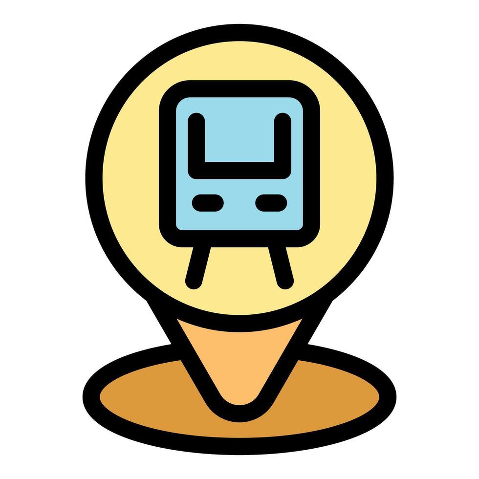 Geolocation pin pointing subway or train station location vector