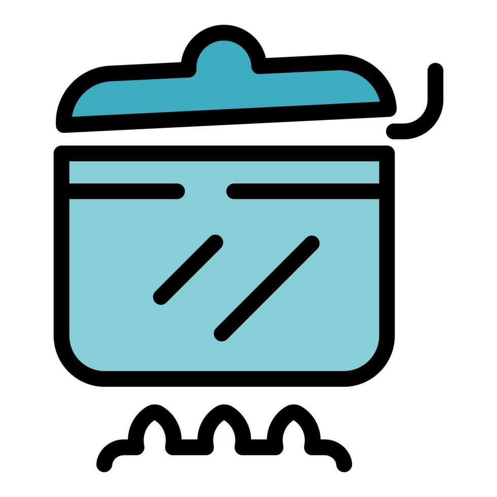 Cooking pot simmering on stove with lid ajar, a culinary icon vector
