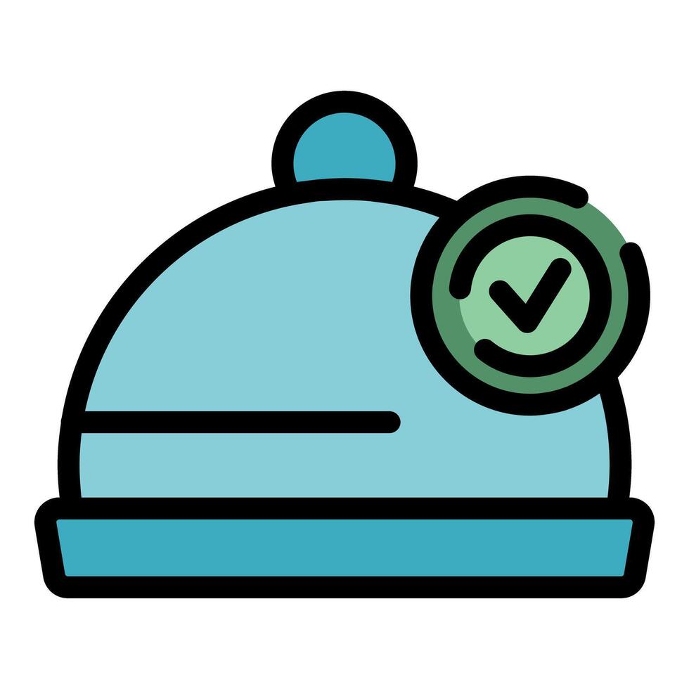 Food service bell with check mark showing order is ready vector