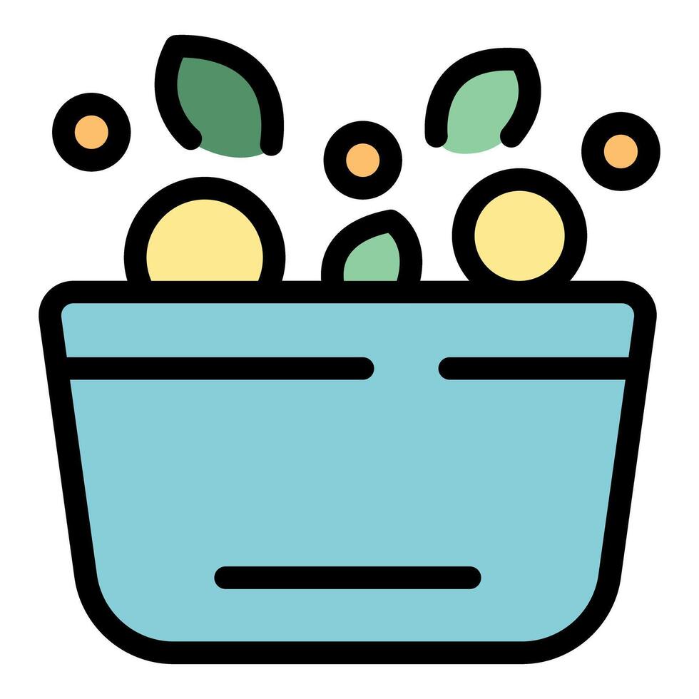 Bowl with floating soap bubbles and leaves creating relaxing spa ambiance vector