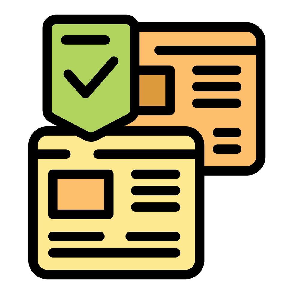 Secure website approval and verification with checkmark icon vector