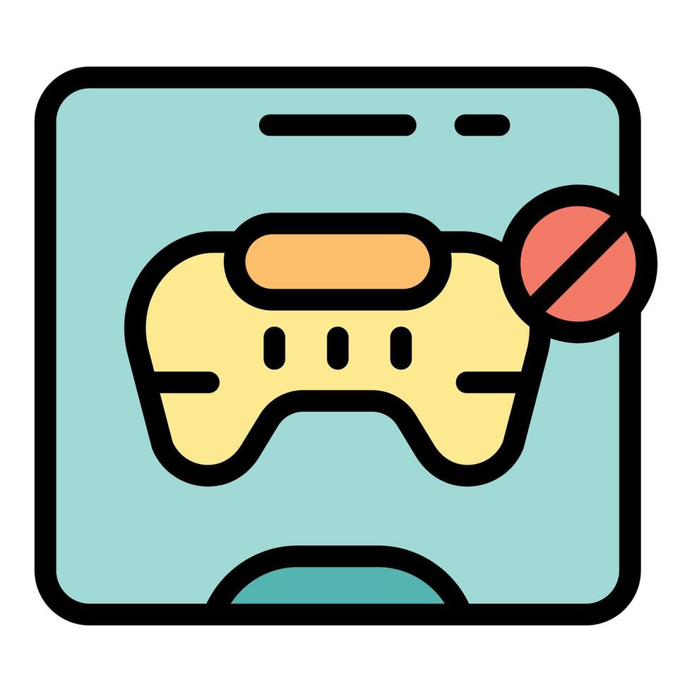No gaming allowed, smartphone screen showing crossed out gamepad icon vector