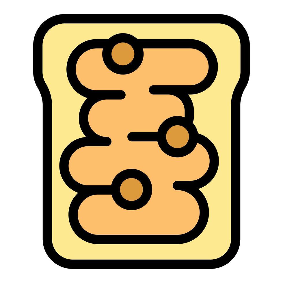 Peanut butter toast with three swirls of creamy peanut butter vector