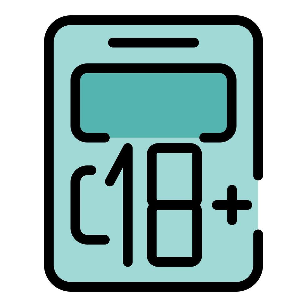 Smartphone showing eighteen plus age limit symbol restricting access to adult content vector