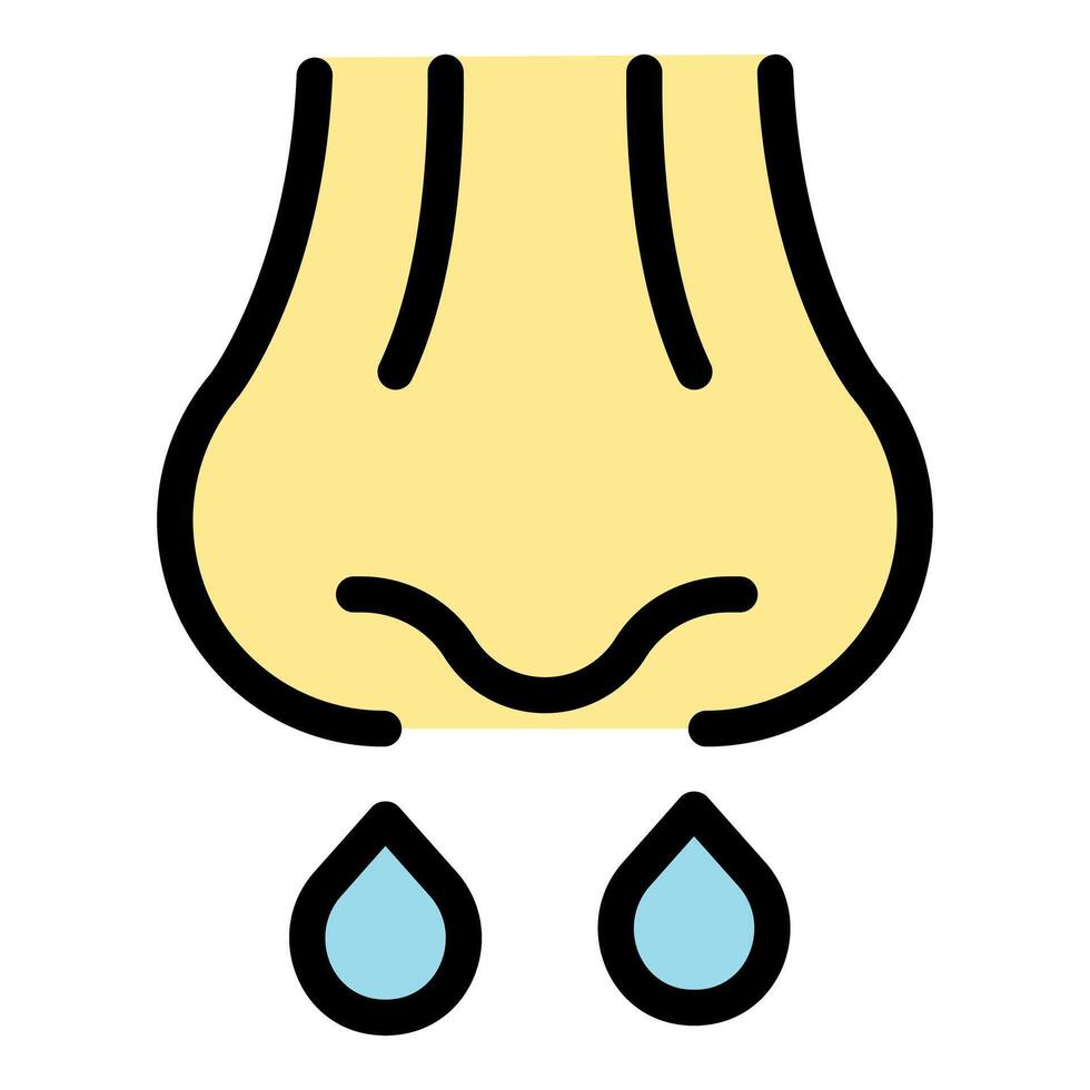 Runny nose showing symptoms of rhinitis or flu vector