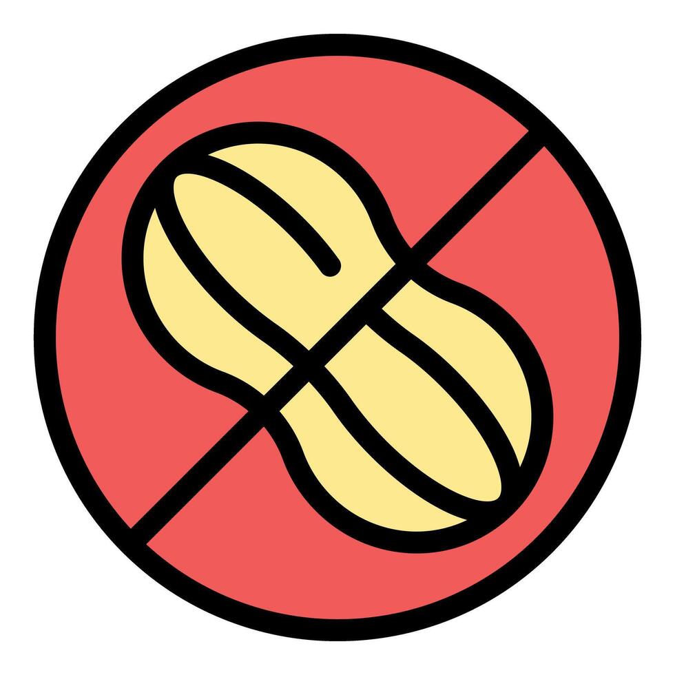 No peanuts allowed sign depicting food allergy or restriction in simple style vector