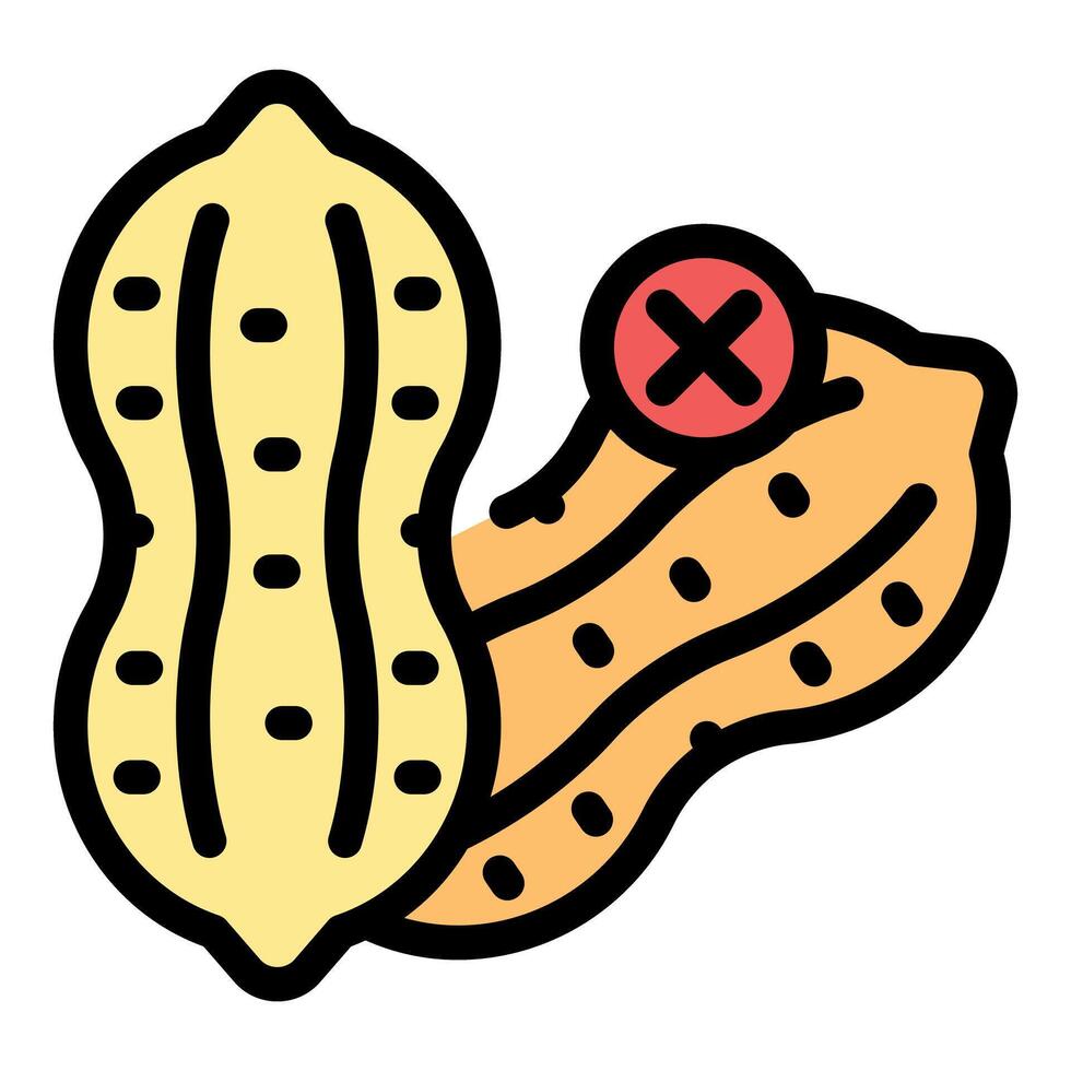 Peanut allergy warning showing groundnut and forbidden sign vector