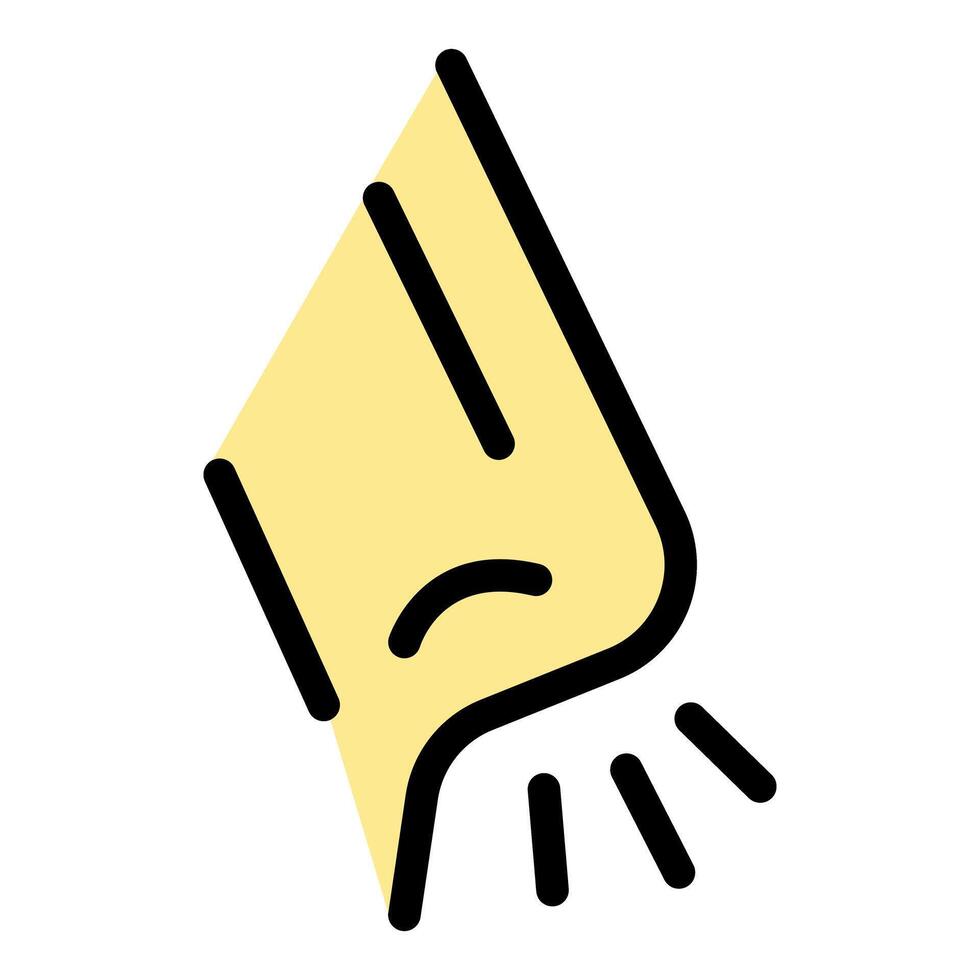 Sad nose showing symptoms of rhinitis or runny nose icon vector