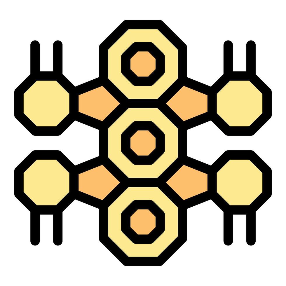Honeycomb pattern connecting hexagons and creating a network structure vector