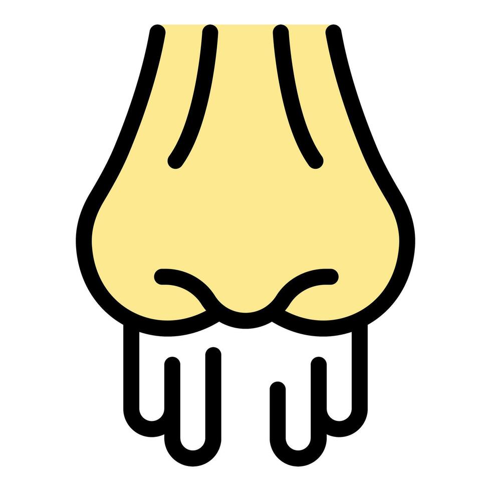 Runny nose showing symptoms of rhinitis or common cold vector