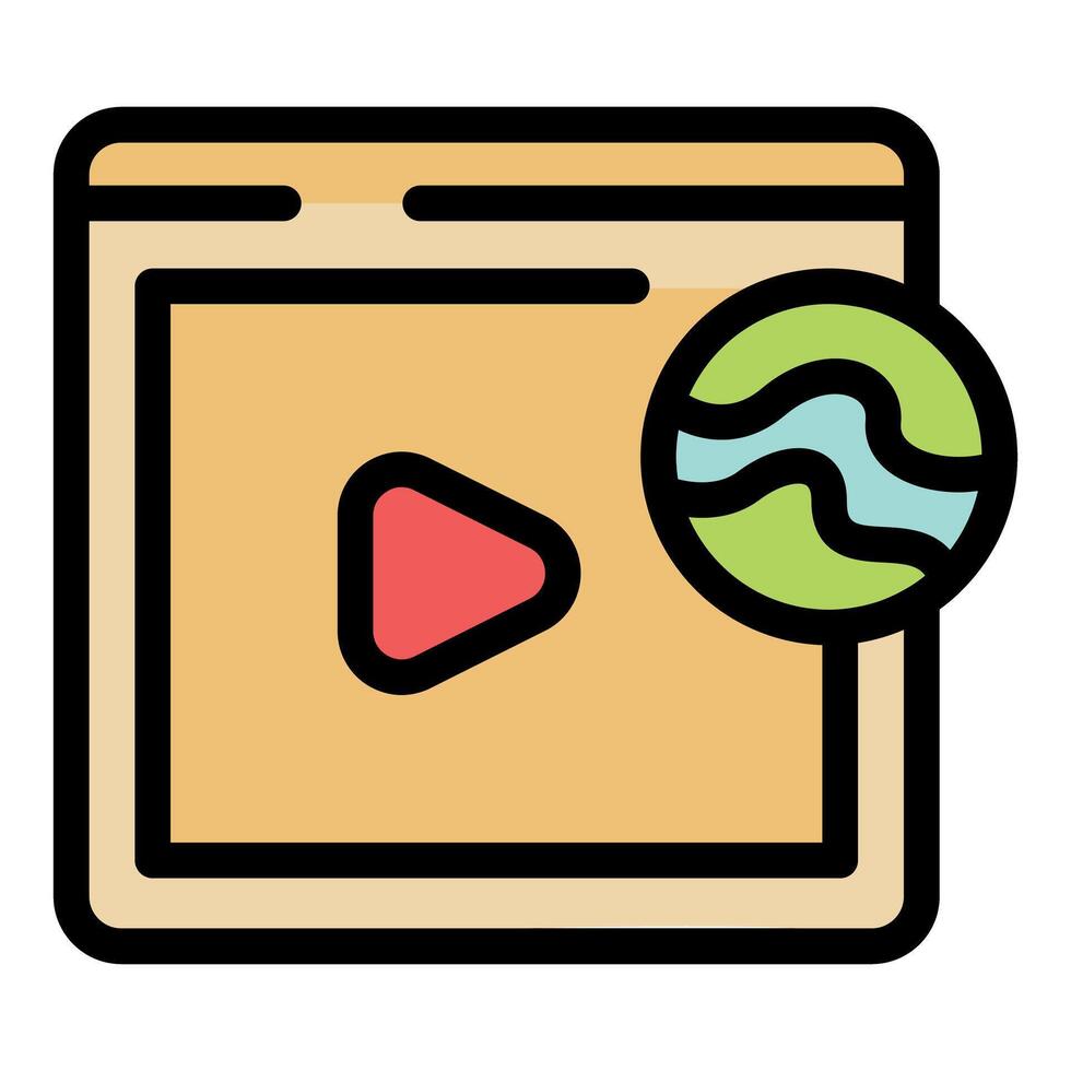 Online streaming platform with global reach icon vector