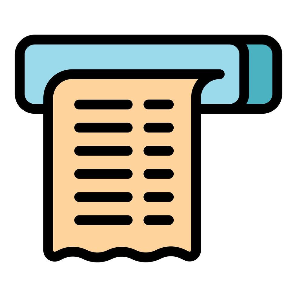 Printing machine issuing receipt, modern technology simplifying transactions vector