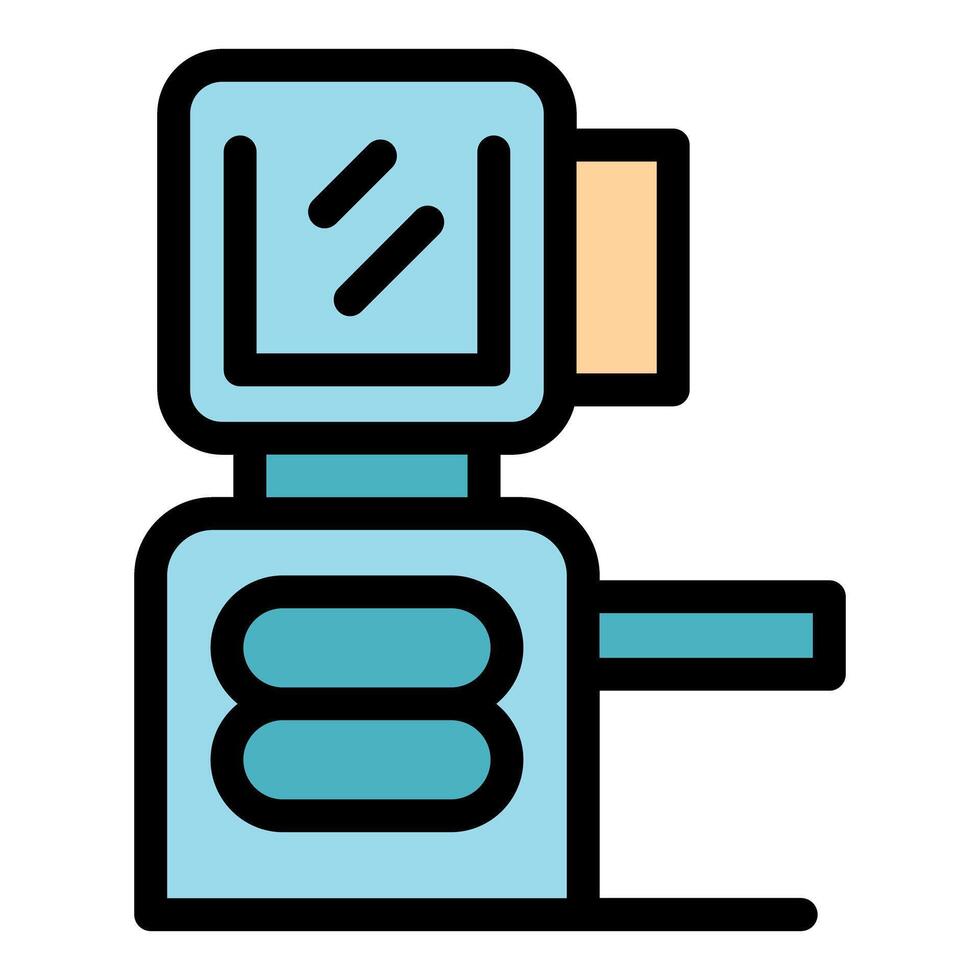 Electronic voting machine showing display and buttons for casting vote vector
