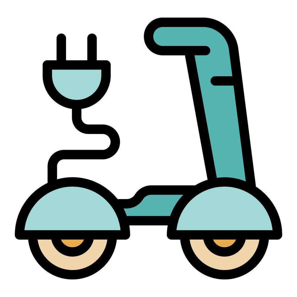 Electric scooter charging, embracing sustainable urban transportation vector