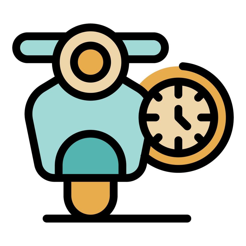 Clock showing rental duration for a scooter sharing service vector