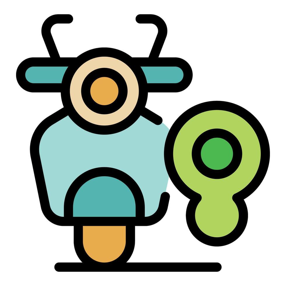 Scooter sharing app icon showing eco friendly transportation with location pin vector