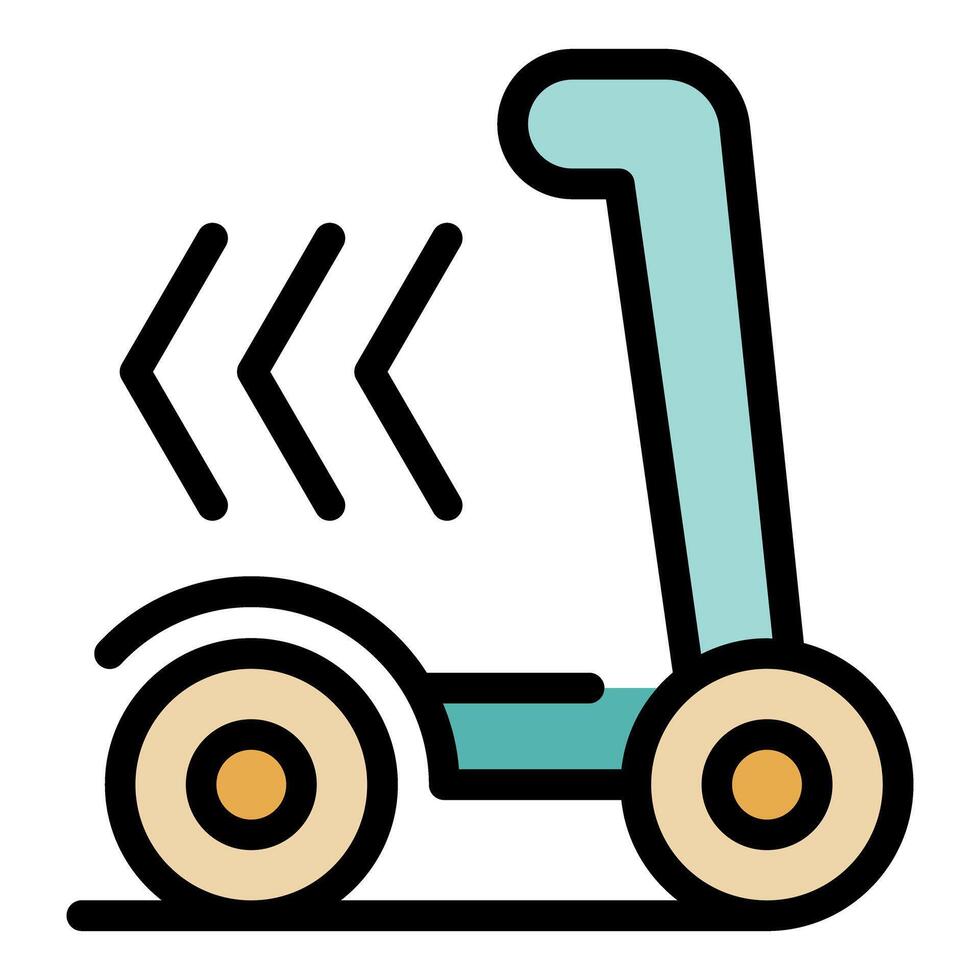 Electric scooter moving left with speed lines illustration vector