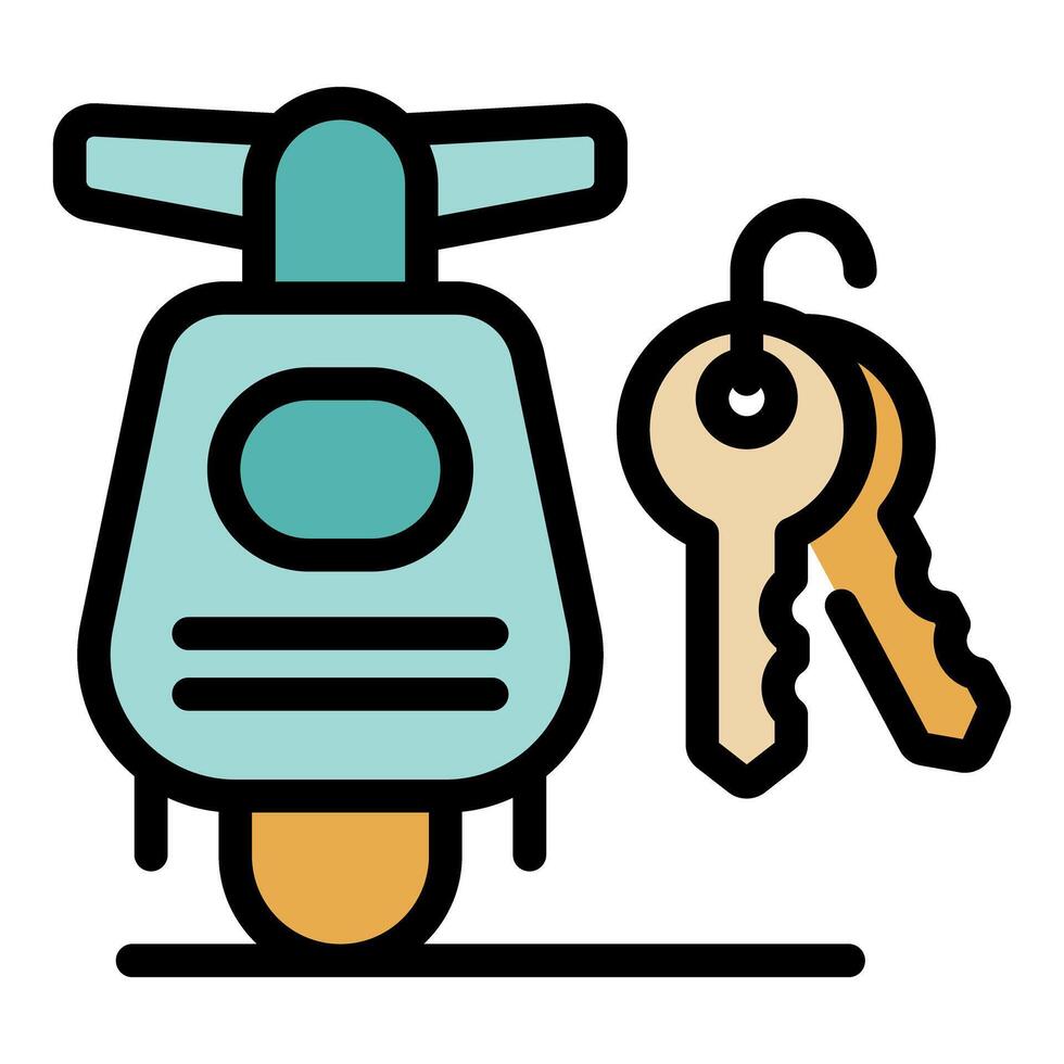 Scooter sharing service offering convenient urban transportation with keys vector