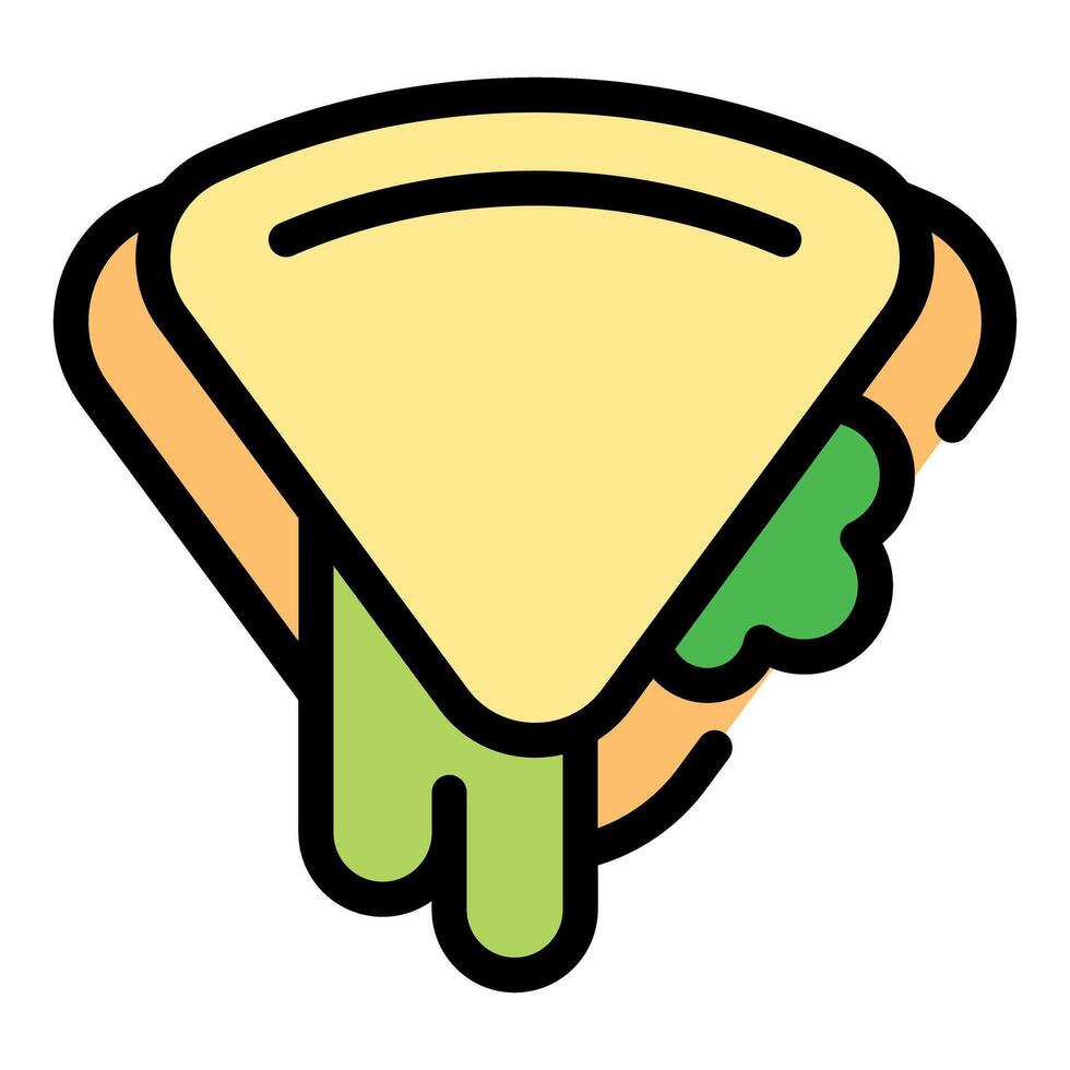 Delicious sandwich with melted cheese dripping, cartoon style illustration vector