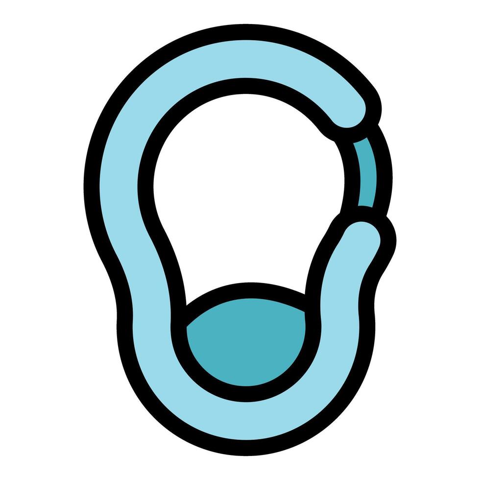 Climbing quickdraw connecting two carabiners for safe rock climbing vector