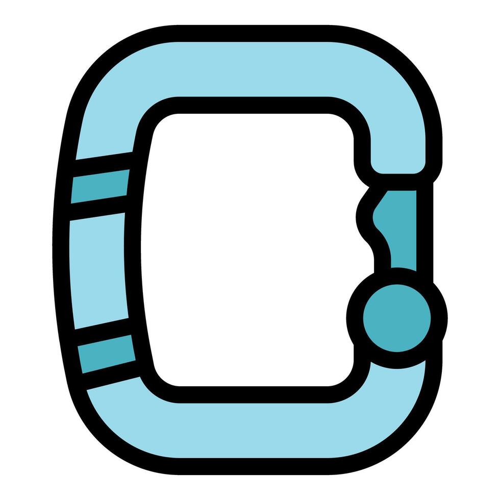 Climbing carabiner ensuring safety during climbing activities vector