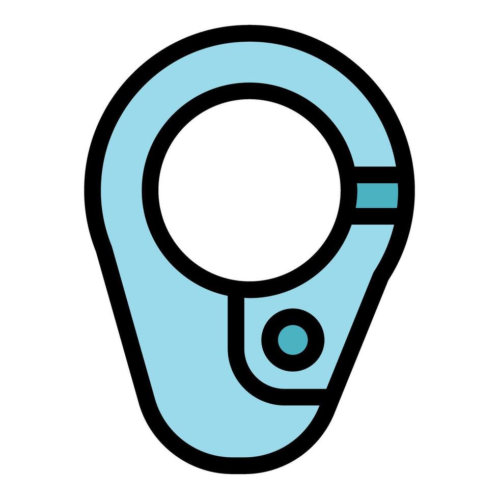 Climbing carabiner ensuring safety during mountain ascent vector