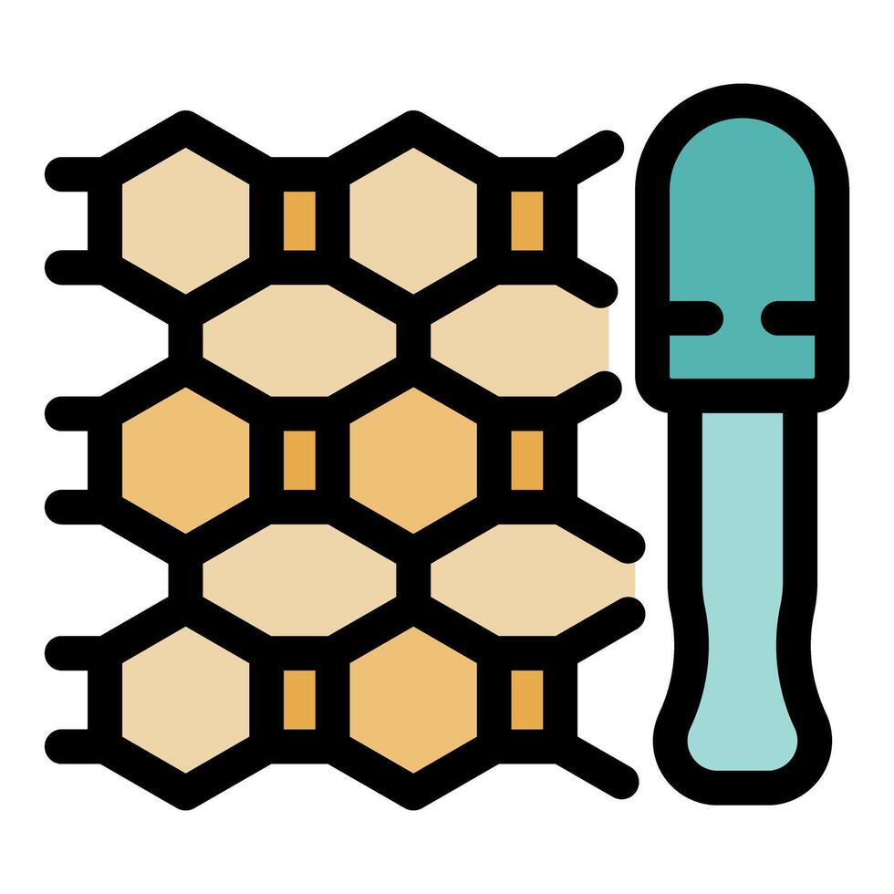 Honeycomb and dropper collecting honey or royal jelly vector