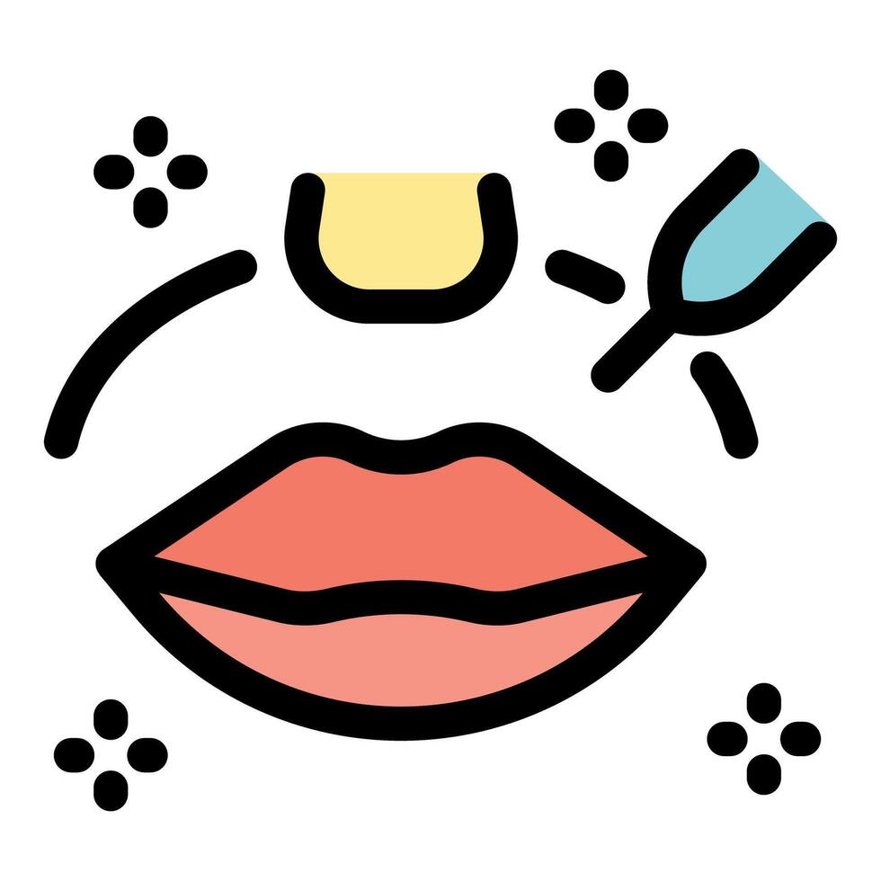 Laser hair removal showing nose and lips receiving treatment vector
