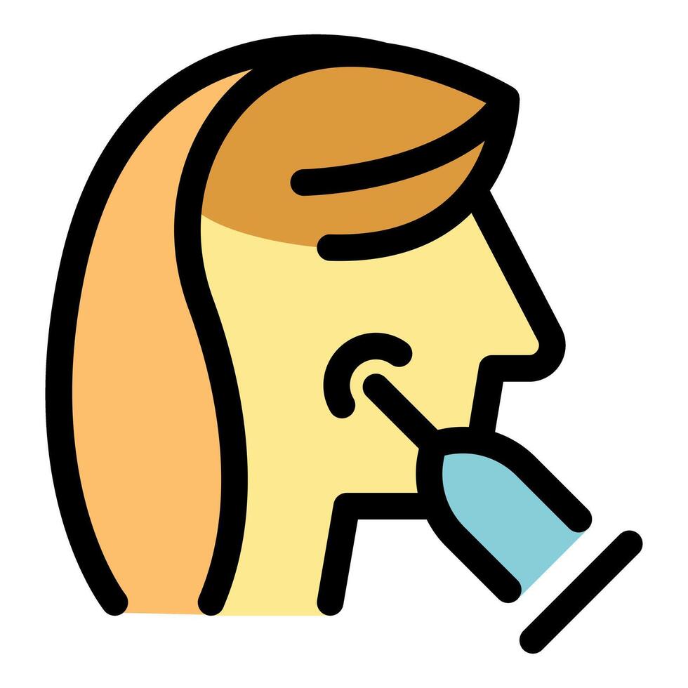 Doctor taking saliva sample from patient for genetic testing or screening vector