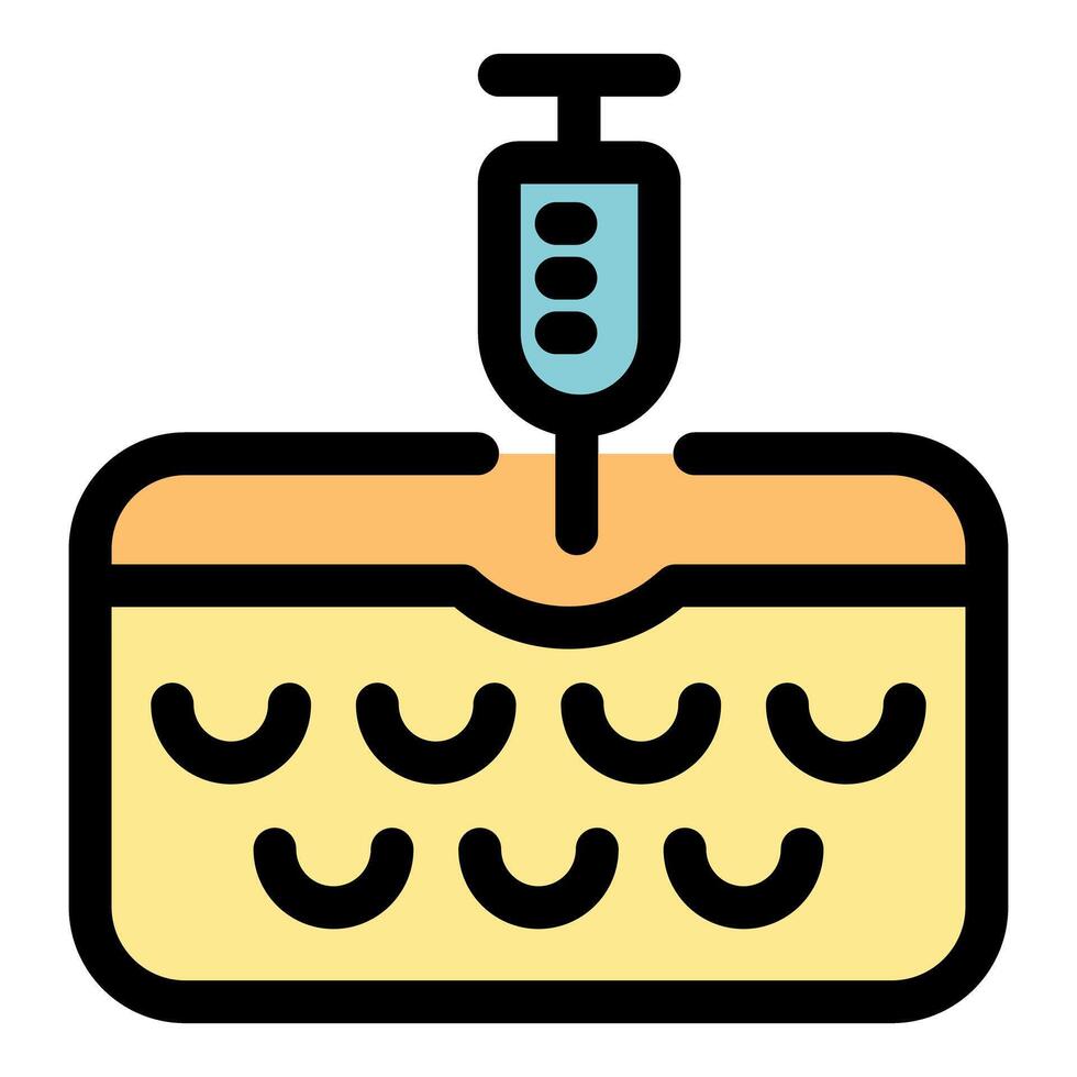 Syringe injecting substance into skin layers for cosmetic treatment vector
